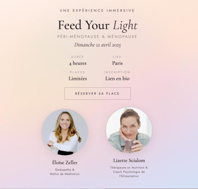 Atelier "Feed your Light" avec lizette Scialom Dimanche 12 Avril 16h-19h à Paris